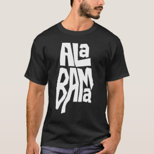Patriotisk hemkarta över Alabama textformdesign T Shirt
