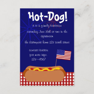 Patriotisk Hett Hund! Party Inbjudningar