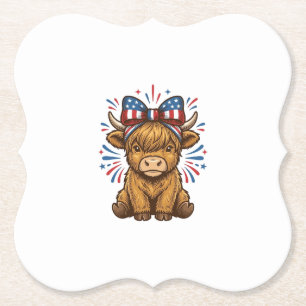 Patriotisk Highland Ko Båg Vektor Design (2)_1 Underlägg Papper