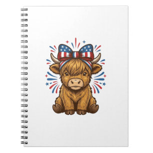 Patriotisk Highland Ko Båge Vektor Design (2)_1 Anteckningsbok