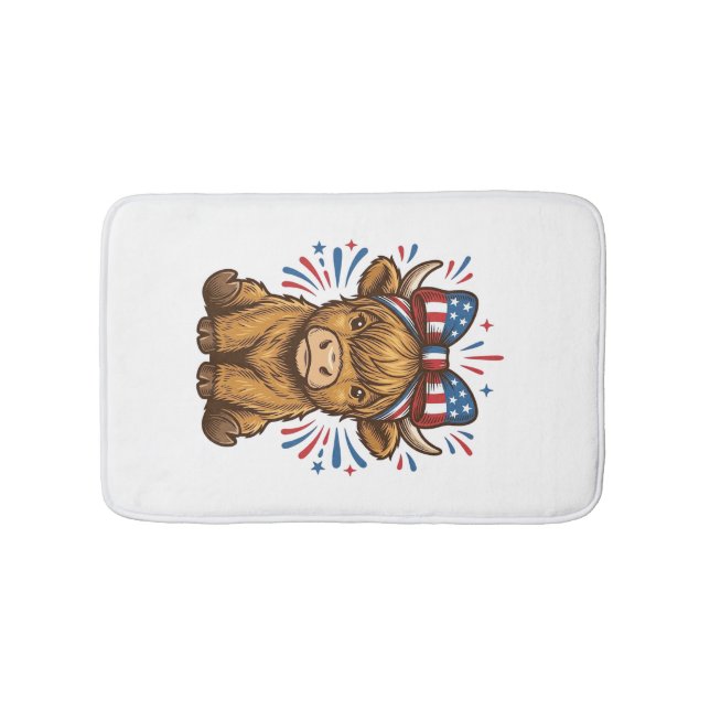 Patriotisk Highland Ko Båge Vektor Design (2)_1 Badrumsmatta (Framsidan)