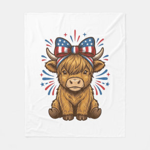 Patriotisk Highland Ko Båge Vektor Design (2)_1 Fleecefilt