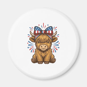 Patriotisk Highland Ko Båge Vektor Design (2)_1 Magnet