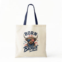 Patriotisk Highland Ko Rustik Totebag