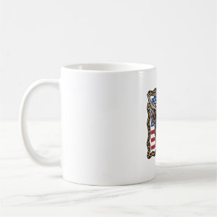Patriotisk Highland Ko Vintage Flagga Grafisk_1 Kaffemugg