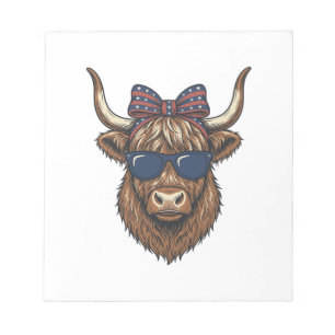 Patriotisk Highland Ko Vintage Gravyr Design_1 Anteckningsblock