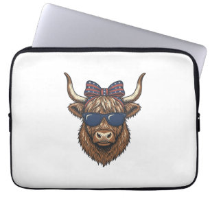 Patriotisk Highland Ko Vintage Gravyr Design_1 Laptop Fodral