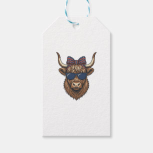 Patriotisk Highland Ko Vintage Gravyr Design_1 Presentetikett