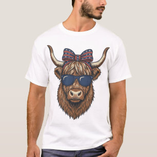 Patriotisk Highland Ko Vintage Gravyr Design_1 T Shirt