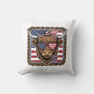 Patriotisk Highland Ko Vintage Gravyr Design (2 Kudde