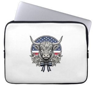 Patriotisk Highland Ko Vintage Gravyr Konst_1 Laptop Fodral
