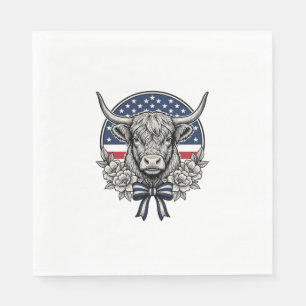 Patriotisk Highland Ko Vintage Gravyr Konst_1 Pappersservett