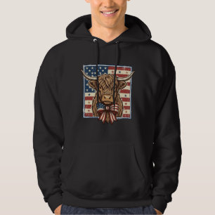 Patriotisk Highland Ko Vintage Gravyr T-Shirt Des Hoodie