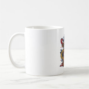 Patriotisk Highland Ko Vintage Gravyr T-Shirt Des Kaffemugg