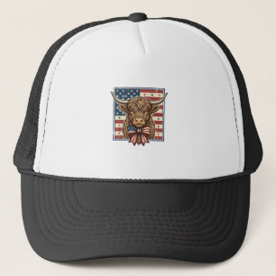 Patriotisk Highland Ko Vintage Gravyr T-Shirt Des Keps