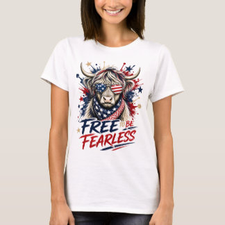 Patriotisk Highlandko Fri att vara orädd T Shirt