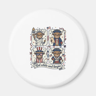 Patriotisk Highlandko Röd Vit och Lyxig Magnet