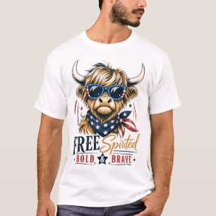 Patriotisk Highlandko Vintagefrihet T Shirt