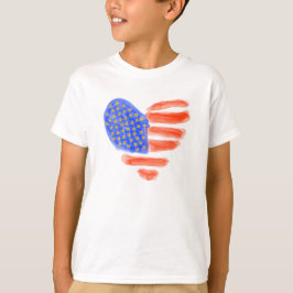Patriotisk hjärtautslagsplats t shirt
