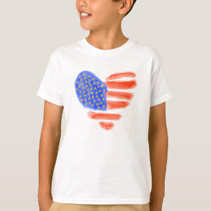 Patriotisk hjärtautslagsplats t shirt