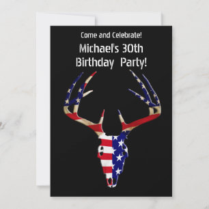 Patriotisk Hjort Jaktskalle Inbjudningar