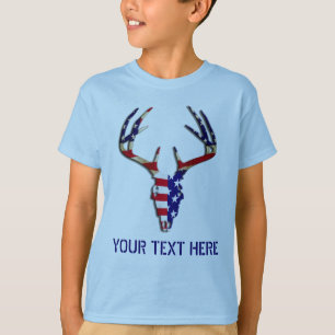 Patriotisk hjortjaktskalle t-shirt