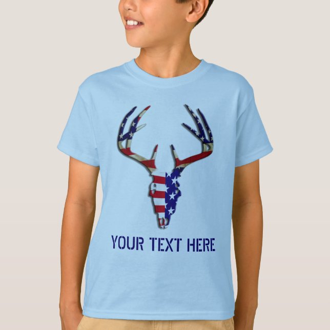 Patriotisk hjortjaktskalle t-shirt (Framsida)