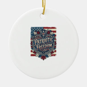 Patriotisk höstlöv vektor grafisk t-shirt julgransprydnad keramik