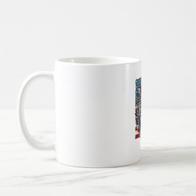 Patriotisk höstlöv vektor grafisk t-shirt kaffemugg (Vänster)