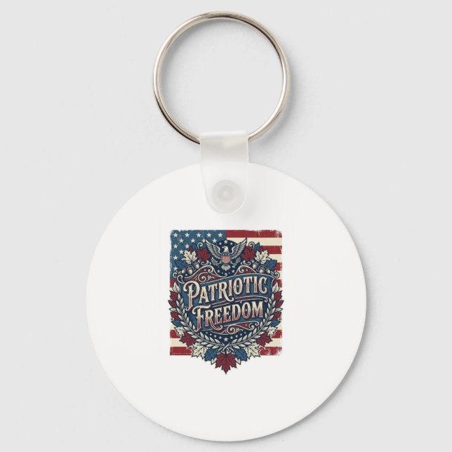 Patriotisk höstlöv vektor grafisk t-shirt nyckelring (Framsida)