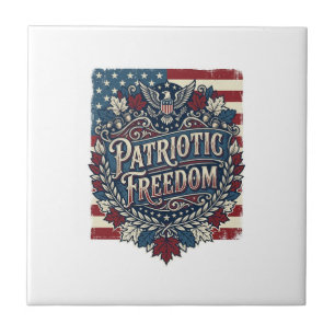Patriotisk höstlöv Vektorgrafik T-shirt Kakelplatta