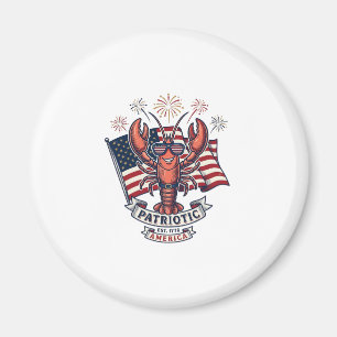 Patriotisk Hummer Flagga Vintage Gravyr T-Shirt_1 Magnet