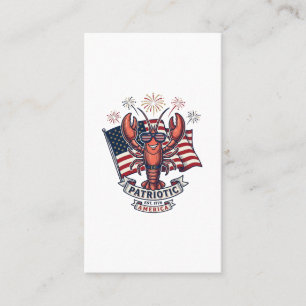 Patriotisk Hummer Flagga Vintage Gravyr T-Shirt_1 Visitkort