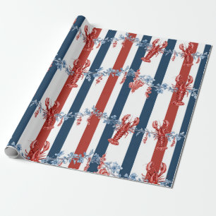 Patriotisk Hummer Röd Vit Blå Stjärnor (4) Presentpapper