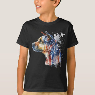 Patriotisk Hund Akvarell Amerikansk Vakt Hund från T Shirt