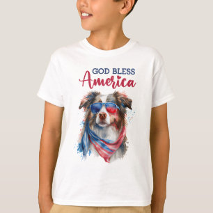 Patriotisk hund-Australian Shepherd T Shirt