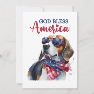 Patriotisk hund- Beagle 4 juli-kort Julkort