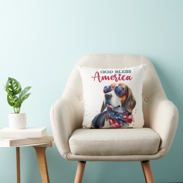 Patriotisk hund-Beagle Kudde (Stol)