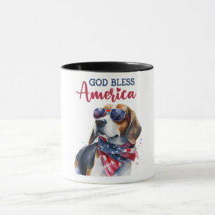 Patriotisk hund-Beagle Mugg