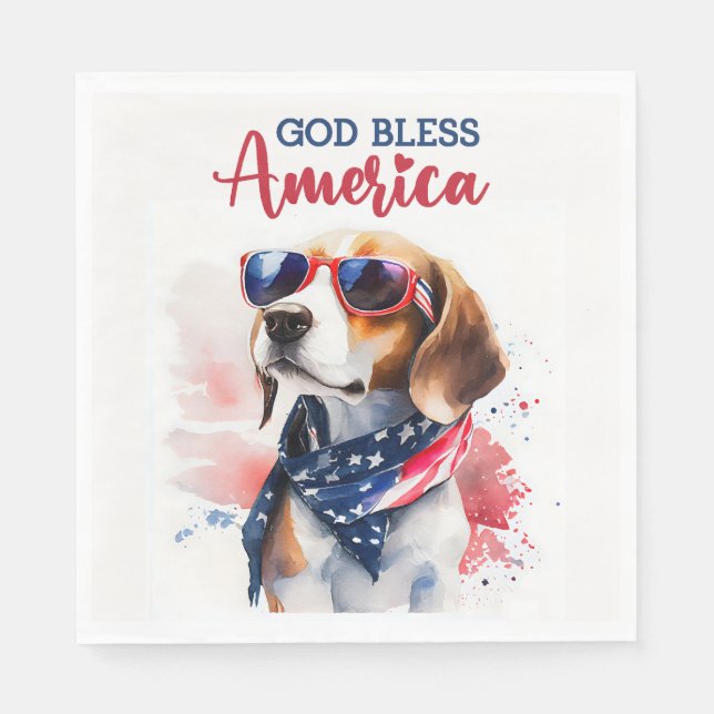 Patriotisk hund-Beagle Pappersservett (Framsidan)