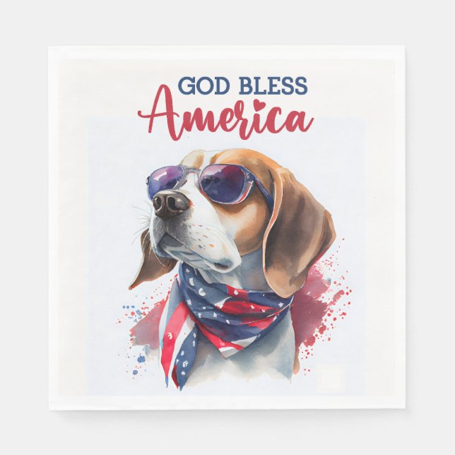 Patriotisk hund-Beagle Pappersservett (Framsidan)