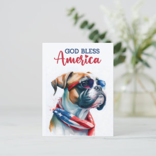 Patriotisk hund-boxare, Gud välsigne Amerika vykor Vykort