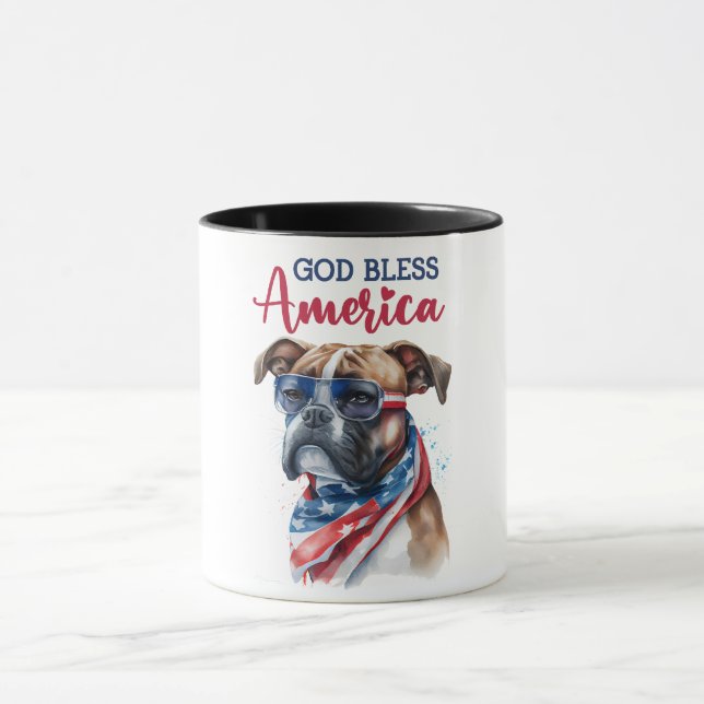 Patriotisk hund-boxare mugg (Center)