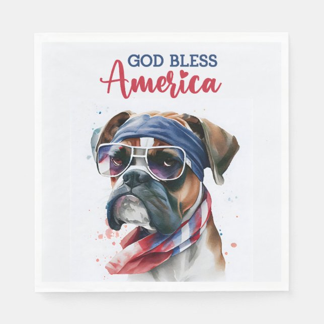 Patriotisk hund-Boxer Pappersservett (Framsidan)