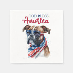 Patriotisk hund-Boxer Pappersservett
