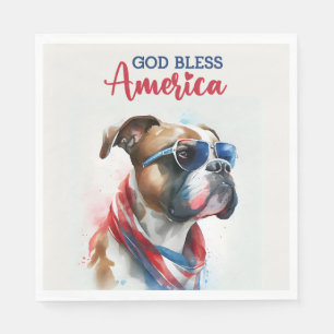 Patriotisk hund-Boxer Pappersservett