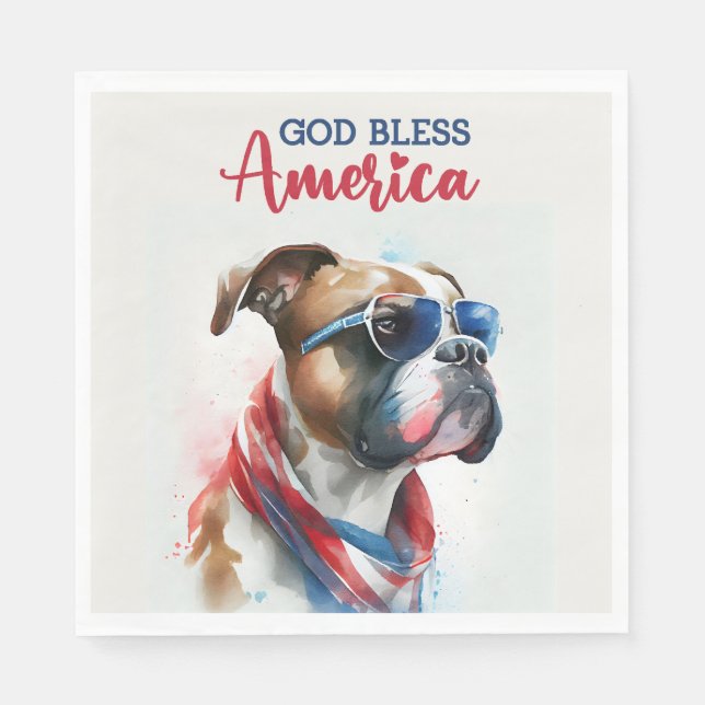 Patriotisk hund-Boxer Pappersservett (Framsidan)