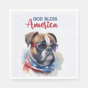 Patriotisk hund-Boxer Pappersservett
