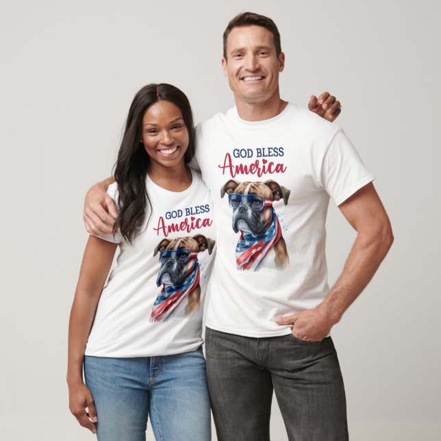 Patriotisk hund-Boxer T Shirt (Unisex)