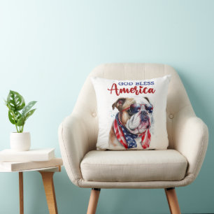 Patriotisk hund - Bulldogg Kudde